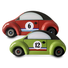 Indlæs billede til gallerivisning Rød og grøn boble bil dåser set fra siden