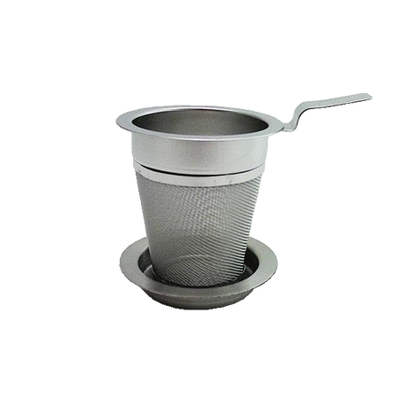 Metal te filter med underskål