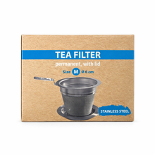 Indlæs billede til gallerivisning Rustfri stål filter m. underskål. XS/S/M/L/XL - VildMedTe.dk
